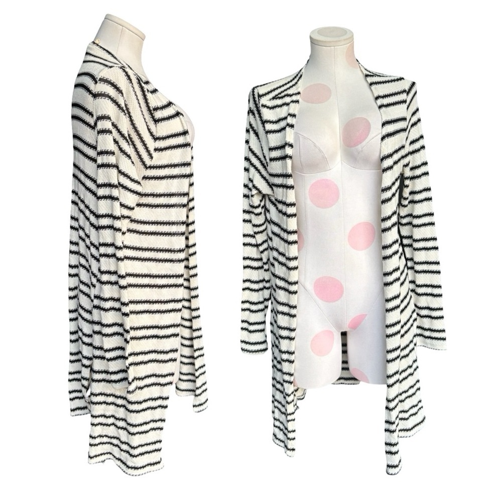 Live in the Moment Striped textured cardigan duster- large